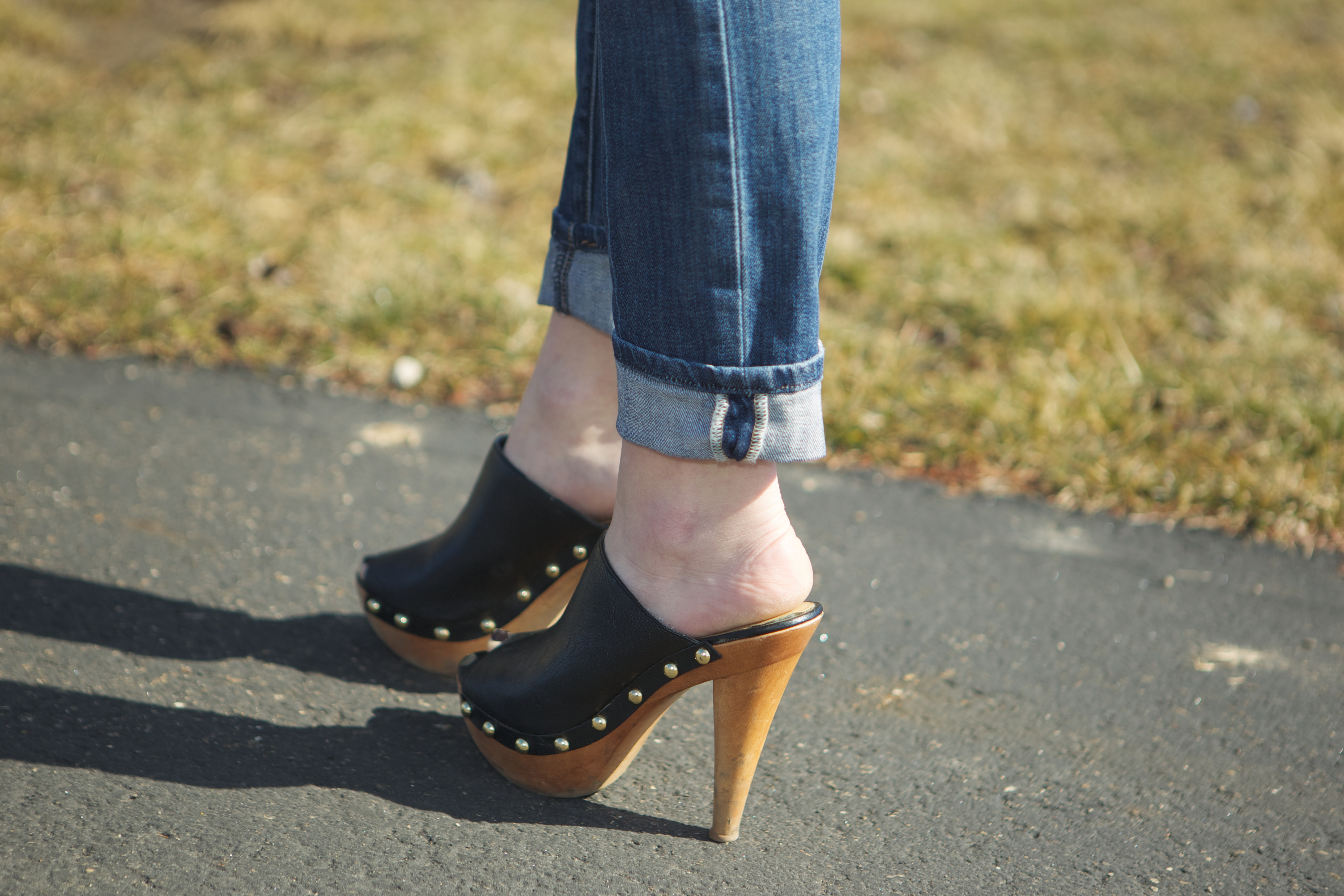 studded clog heels
