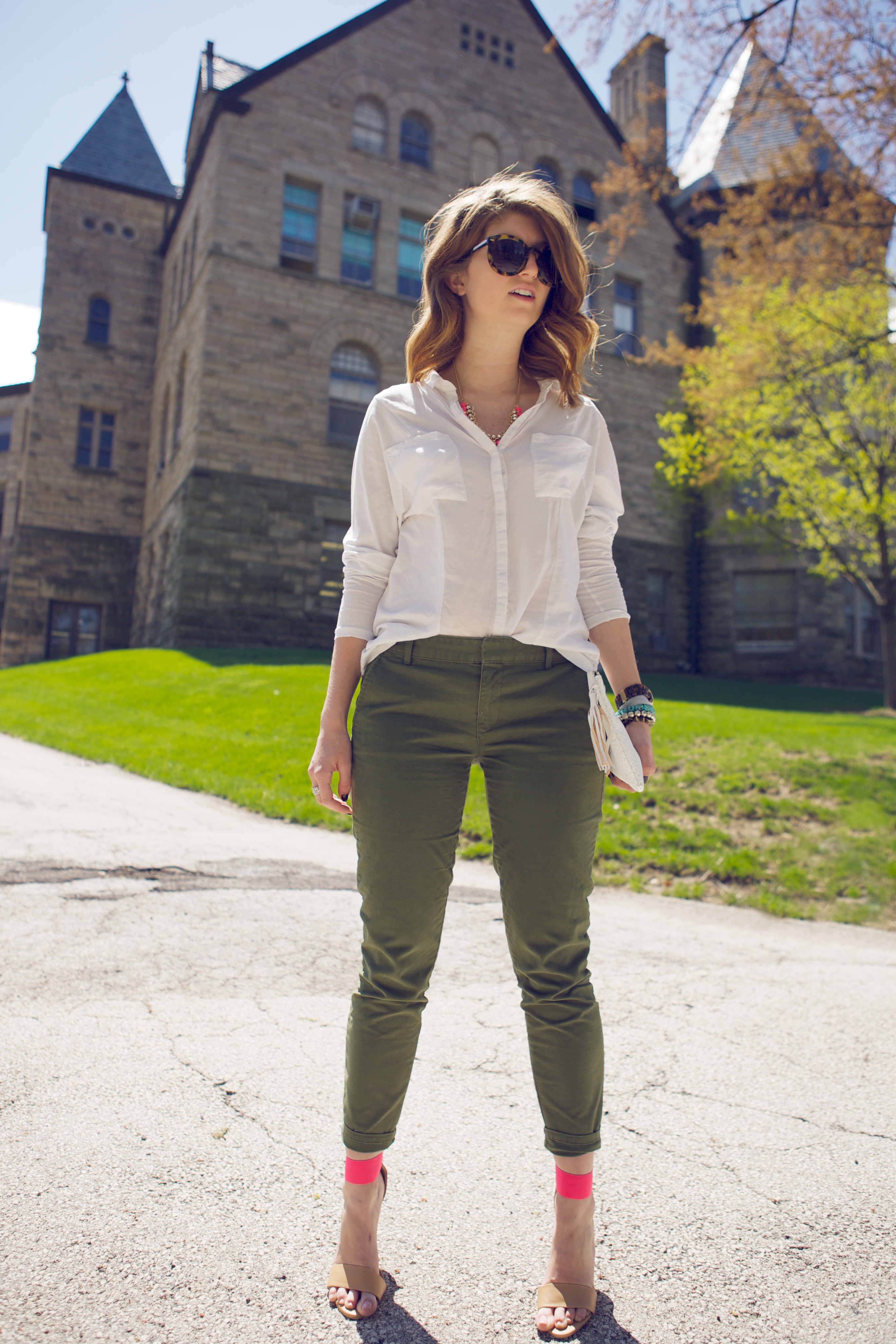 outfit: day to night with army green pants