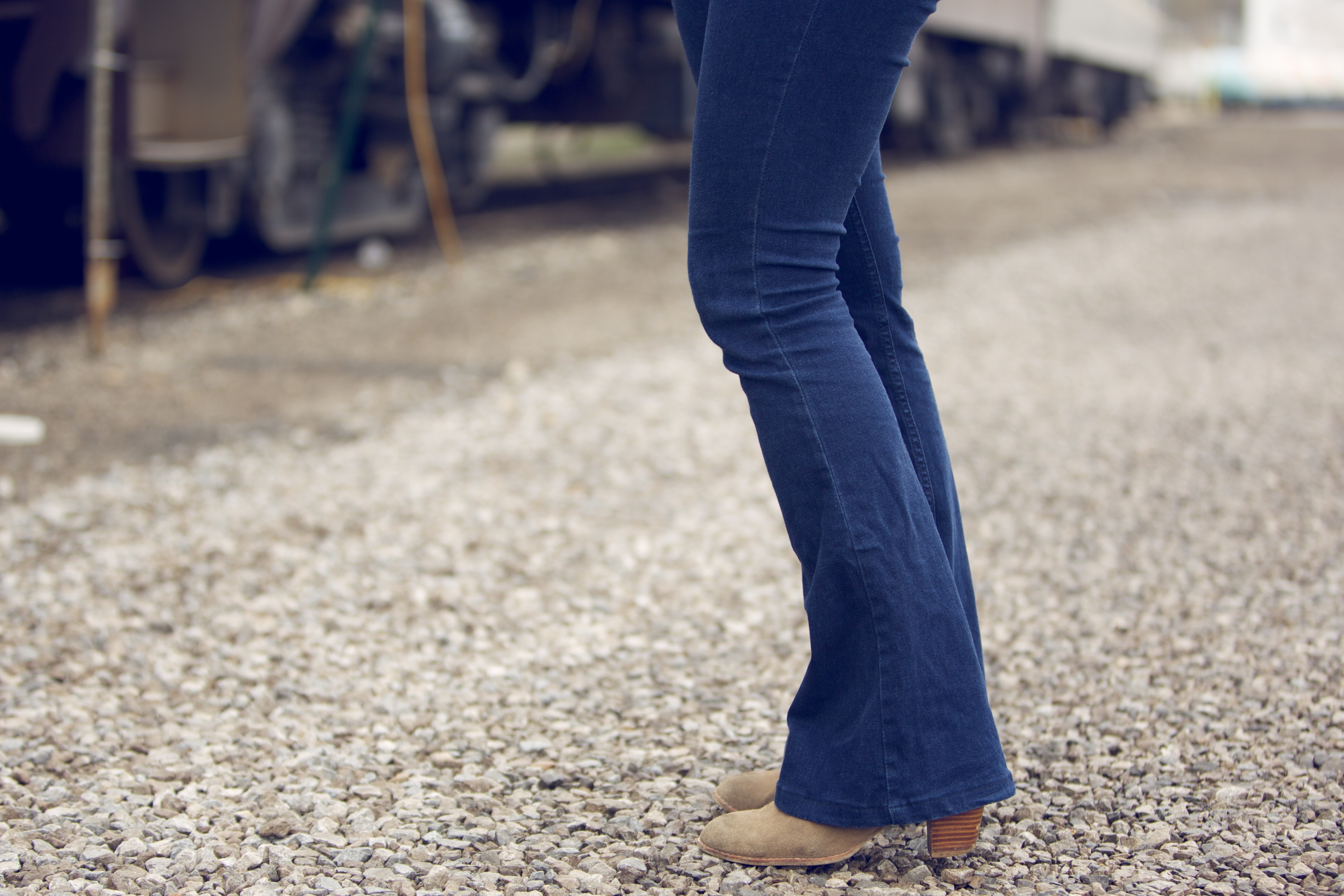 flare jeans with booties