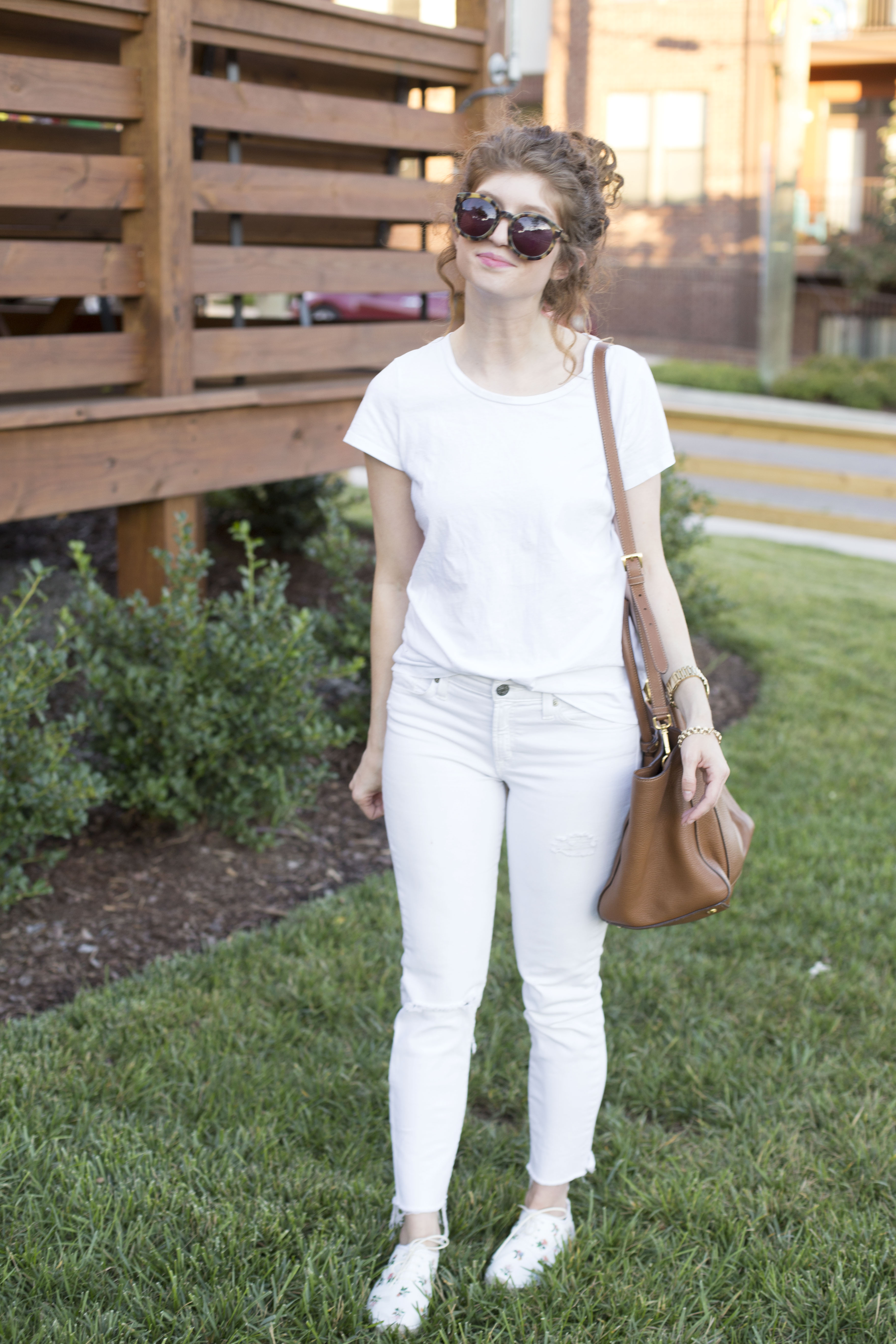 casual white outfit
