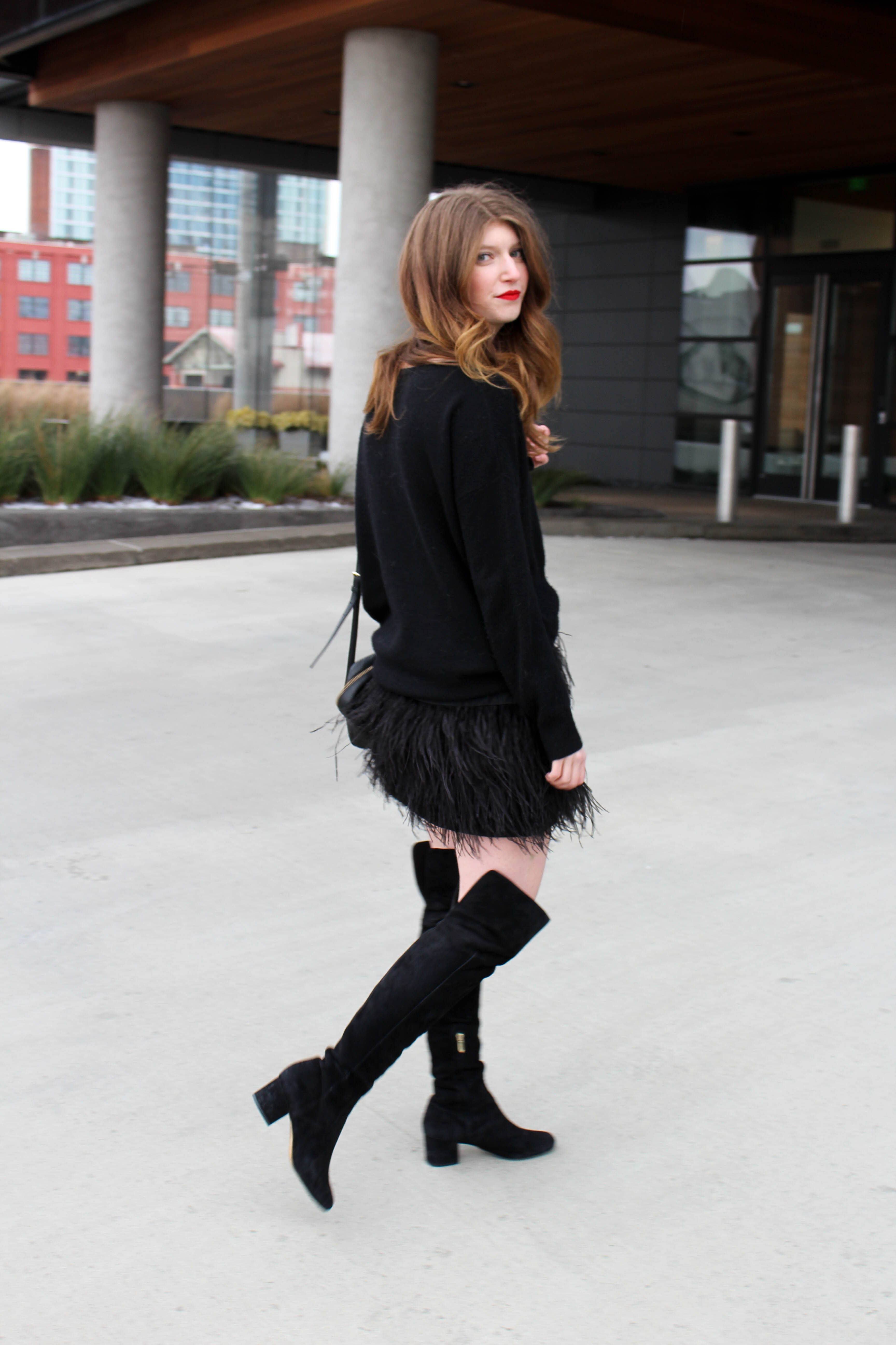 feather skirt - 360 cashmere - otk boots